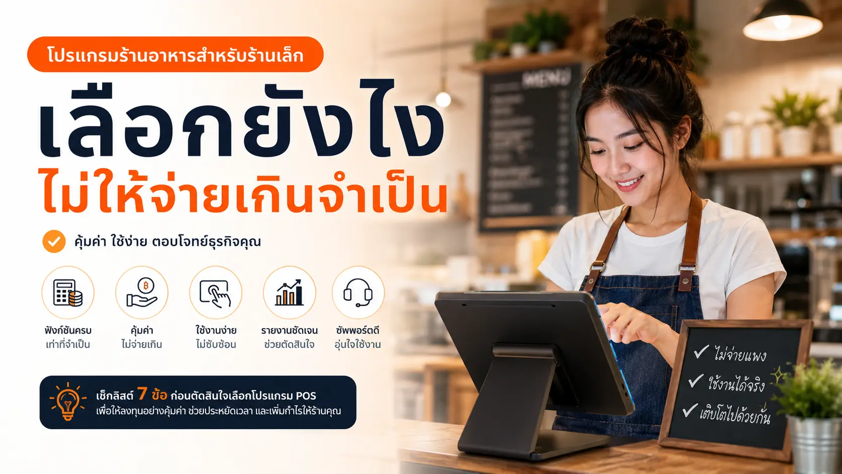 ภาพปก: โปรแกรมร้านอาหารสำหรับร้านเล็ก เลือกยังไงไม่ให้จ่ายเกินจำเป็น